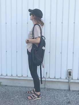 「FREAK'S STORE（フリークスストア）のFREDRIK PACKERS/フレドリックパッカーズ 別注500D DAY PACK （バックパック/リュック）」を使った、Rabi*さん（レディース・158cm）の夏コーディネート