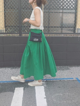 「Daniel Wellington（ダニエルウェリントン）の販売終了クラシックペティット アッシュフィールド32mm（アナログ腕時計）」を使った、Rabi*さん（レディース・158cm）の夏コーディネート