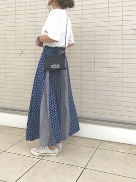 「Daniel Wellington（ダニエルウェリントン）の販売終了クラシックペティット アッシュフィールド32mm（アナログ腕時計）」を使った、Rabi*さん（レディース・158cm）の夏コーディネート