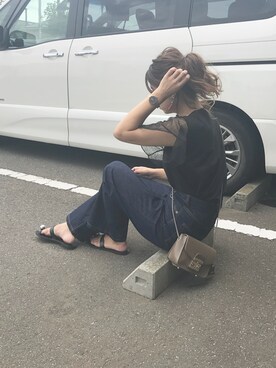 「Daniel Wellington（ダニエルウェリントン）の販売終了クラシックペティット アッシュフィールド32mm（アナログ腕時計）」を使った、Rabi*さん（レディース・158cm）の夏コーディネート