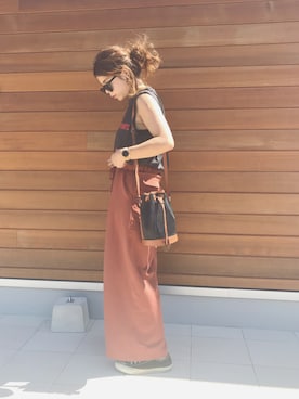 「Daniel Wellington（ダニエルウェリントン）の販売終了クラシックペティット アッシュフィールド32mm（アナログ腕時計）」を使った、Rabi*さん（レディース・158cm）の夏コーディネート