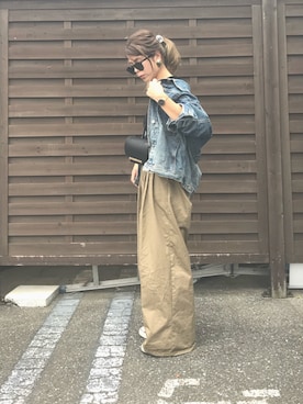 「ハイウエストパンツ」｜「アイテム（その他）」を使った、Rabi*さん（レディース・158cm）の夏コーディネート