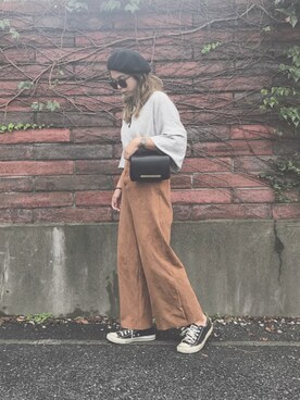 「Daniel Wellington（ダニエルウェリントン）の販売終了クラシックペティット アッシュフィールド32mm（アナログ腕時計）」を使った、Rabi*さん（レディース・158cm）の秋コーディネート