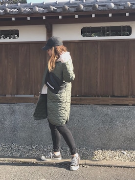 「DHOLIC（ディーホリック）のアイテム（ブルゾン）」を使った、Rabi*さん（レディース・158cm）の冬コーディネート