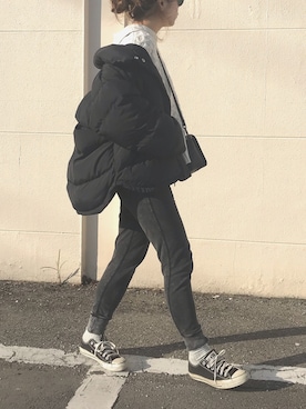 「DHOLIC（ディーホリック）のアイテム（その他アウター）」を使った、Rabi*さん（レディース・158cm）の冬コーディネート