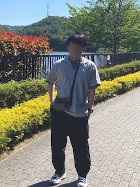 「yoko sakamoto（ヨーコサカモト）のアイテム（バッグ）」を使った、KARUBIさん（メンズ・166cm）の春コーディネート