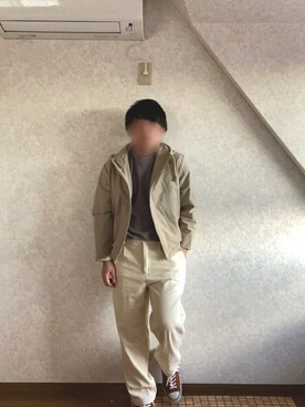「STUDIO NICHOLSON（スタジオニコルソン）のアイテム（パーカー）」を使った、KARUBIさん（メンズ・165cm）の秋コーディネート