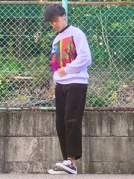 「DRIES VAN NOTEN（ドリスヴァンノッテン）のアイテム（スウェット）」を使った、けろちゃんさん（メンズ・179cm）の秋コーディネート