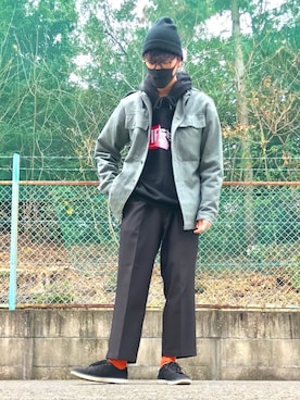 「UNIQLO（ユニクロ）の50色ソックス（消臭機能付き）（ソックス/靴下）」を使った、けろちゃんさん（メンズ・179cm）の冬コーディネート