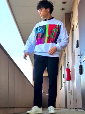 「DRIES VAN NOTEN（ドリスヴァンノッテン）のアイテム（スウェット）」を使った、けろちゃんさん（メンズ・179cm）の秋コーディネート