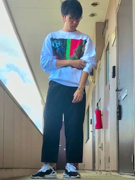 「DRIES VAN NOTEN（ドリスヴァンノッテン）のアイテム（スウェット）」を使った、けろちゃんさん（メンズ・179cm）の秋コーディネート