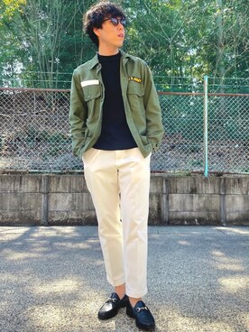 「UNIQLO（ユニクロ）のEZYアンクルパンツ（2WAYストレッチ・丈長め76cm）（その他パンツ）」を使った、けろちゃんさん（メンズ・179cm）の春コーディネート