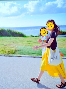 「SEVENDAYS=SUNDAY（セブンデイズサンデイ）のアイテム（Tシャツ/カットソー）」を使った、あちゃみんさん（レディース・159cm）の夏コーディネート