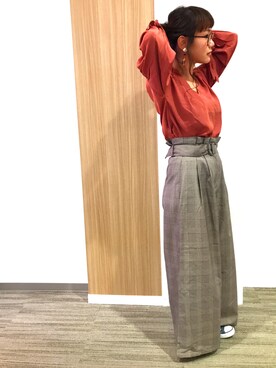 「SEVENDAYS=SUNDAY（セブンデイズサンデイ）のアイテム（シャツ/ブラウス）」を使った、あちゃみんさん（レディース・159cm）の夏コーディネート