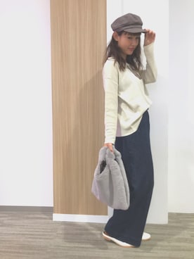 「SEVENDAYS=SUNDAY（セブンデイズサンデイ）のアイテム（帽子）」を使った、あちゃみんさん（レディース・159cm）の秋コーディネート