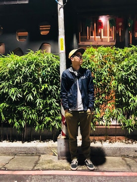 「PROVIDERのアイテム（ジャケット/アウター）」を使った、廣仲さん（メンズ・186cm）の冬コーディネート