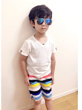 「MSGM（エムエスジーエム）のアイテム（パンツ）」を使った、Mさん（キッズ・110cm）の夏コーディネート