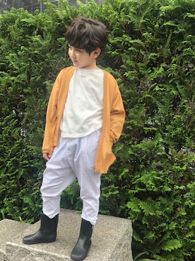 「アイテム（レインシューズ）」を使った、Mさん（キッズ・120cm）の春コーディネート