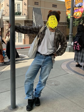 「KEY（キイ）のアイテム（パンツ）」を使った、y.u.y.aさん（メンズ・174cm）の秋コーディネート