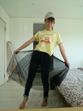 「残暑コーデ」｜「アイテム（帽子）」を使った、あべひとみみみさん（レディース・163cm）の秋コーディネート