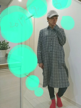 「AS as know as（エーエス アズノウアズ）のアイテム（シャツワンピース）」を使った、あべひとみみみさん（レディース・163cm）の秋コーディネート