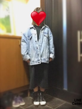 「DHOLIC（ディーホリック）のアイテム（デニムジャケット）」を使った、きゃみさん（レディース・154cm）の春コーディネート