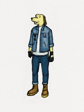 「Levi's（リーバイス）のアイテム（スーツジャケット）」を使った、非人類穿搭さん（メンズ・168cm）の秋コーディネート