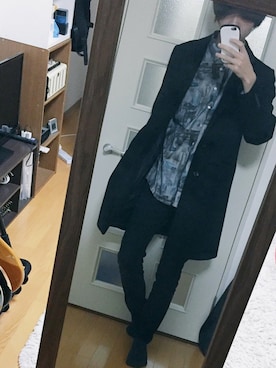 「GU（ジーユー）の（GU）スキニーフィットジーンズ（MEN ⁄ ジーンズ）」を使った、Keiさん（メンズ・182cm）の冬コーディネート