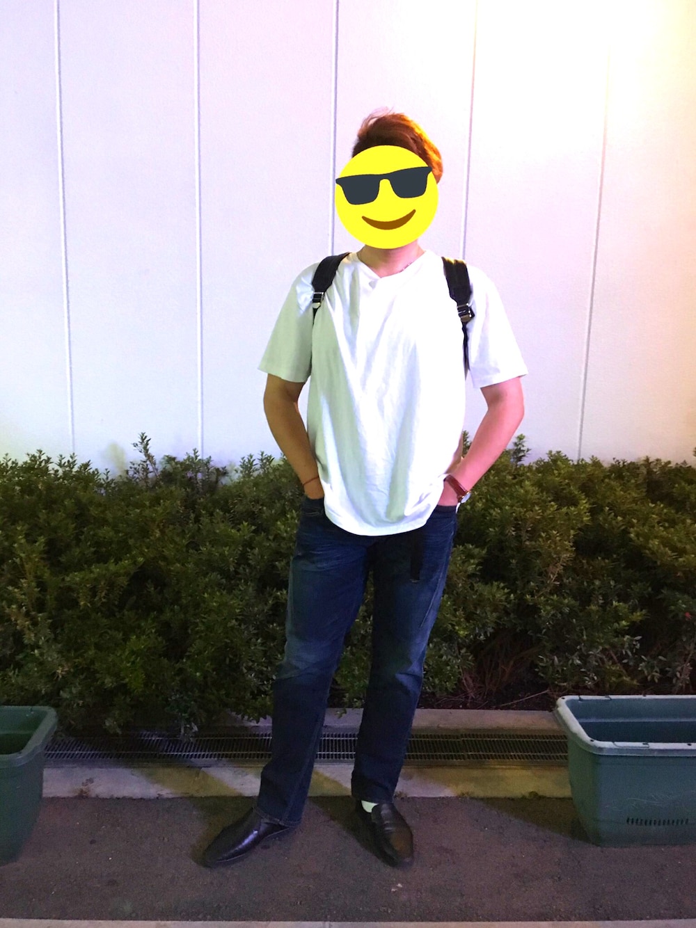「American Eagleのアイテム（デニムパンツ、ブルー系）」を使った、ダンボー@さん（メンズ・183cm）の夏コーディネートの1枚目の写真