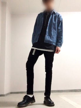 「WOmB（ウーム）のアイテム（トップス）」を使った、tsubasaさん（メンズ・177cm）の秋コーディネート