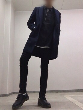 「WOmB（ウーム）のアイテム（トップス）」を使った、tsubasaさん（メンズ・177cm）の冬コーディネート