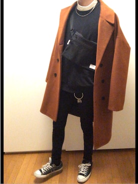 「平成最後のWEARISTAセンバツ」｜「アイテム（チェスターコート）」を使った、tsubasaさん（メンズ・178cm）の春コーディネート