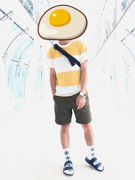「SEVENDAYS=SUNDAY（セブンデイズサンデイ）のアイテム（チノパンツ）」を使った、Myronさん（メンズ・168cm）の夏コーディネート