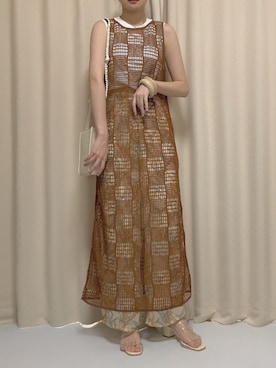 「LOWRYS FARM（ローリーズファーム）のウッドバングル　880326（バングル/リストバンド）」を使った、づくしさん（レディース・164cm）の秋コーディネート