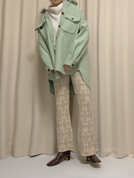 「ピスタチオ」｜「アイテム（カバーオール）」を使った、づくしさん（レディース・164cm）の冬コーディネート