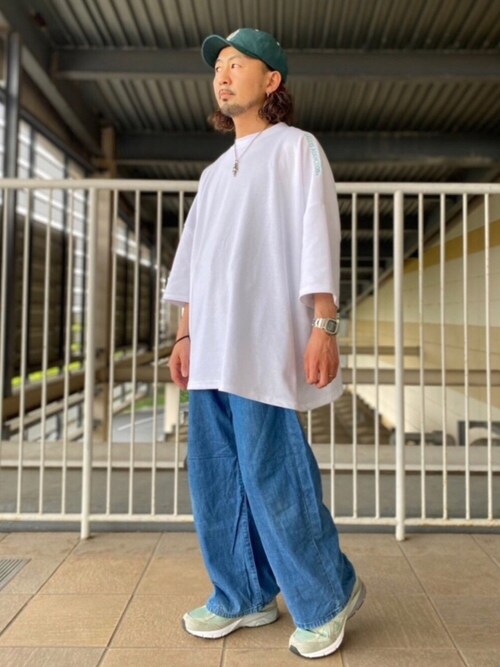 スニーカー グリーン系 を使った 古着mix のメンズ人気ファッションコーディネート ユーザー その他ユーザー 髪型 ロングヘアー Radiopio12