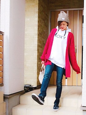 「ROXY（ロキシー）のアイテム（パーカー）」を使った、yu*さん（レディース・170cm）の秋コーディネート