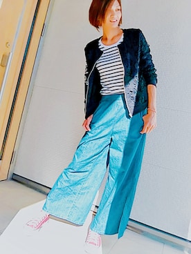 「antiqua（アンティカ）のアイテム（ブルゾン）」を使った、yu*さん（レディース・170cm）の秋コーディネート