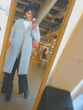 「ふわふわカーディガン」｜yu*さん（レディース・170cm）の冬コーディネート