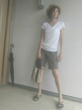 「レースタンクトップ」｜yu*さん（レディース・170cm）の夏コーディネート