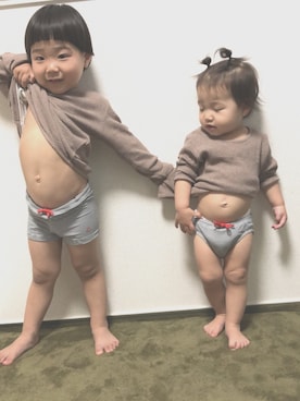 「PETIT BATEAU（プチバトー）のアイテム（水着/着物・浴衣）」を使った、kanwill44さん（キッズ・90cm）の春コーディネート