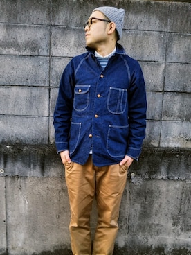 「orSlow（オアスロウ）のアイテム」を使った、のたさん（メンズ・175cm）の冬コーディネート