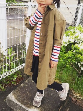 「AZUL by moussy（アズールバイマウジー）のアイテム（ワンピース/ドレス）」を使った、ふーみんさん（キッズ・100cm）の春コーディネート
