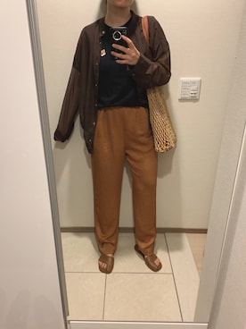 「Maison Kitsune（メゾンキツネ）のアイテム（Tシャツ/カットソー）」を使った、SKさん（レディース・159cm）の夏コーディネート