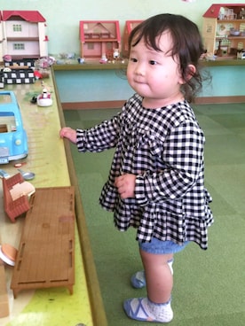 「おんなのこコーデ」｜「アイテム（チュニック）」を使った、rin-jumpさん（キッズ・80cm）の秋コーディネート