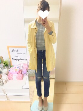 「MK MICHEL KLEIN（エムケーミッシェルクラン）のアイテム（ジャケット/アウター）」を使った、mii＊さん（レディース・165cm）の春コーディネート