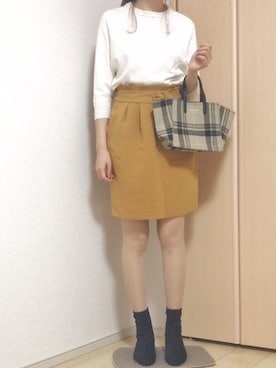 「マスタードイエロー」｜mii＊さん（レディース・164cm）の秋コーディネート