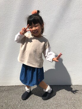 「BOBSON（ボブソン）のアイテム」を使った、tsumutsumulandさん（キッズ・90cm）の冬コーディネート