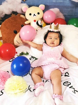 「Mud Pie（マッドパイ）のアイテム」を使った、ARUさん（キッズ・90cm）の春コーディネート