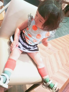 「no brand（ノーブランド）のアイテム（サンダル）」を使った、ARUさん（キッズ・90cm）の夏コーディネート